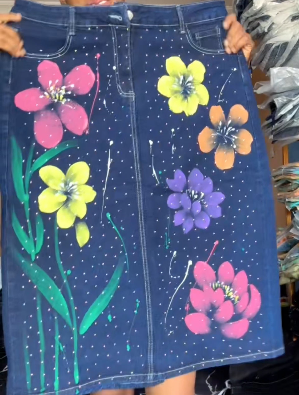 Flower pattern skirt