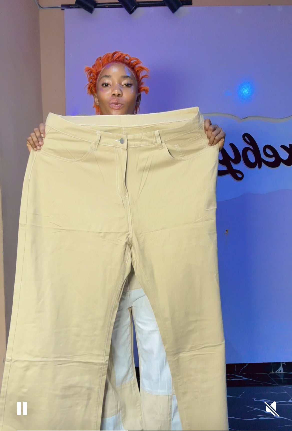 Mixed color Baggy Jean