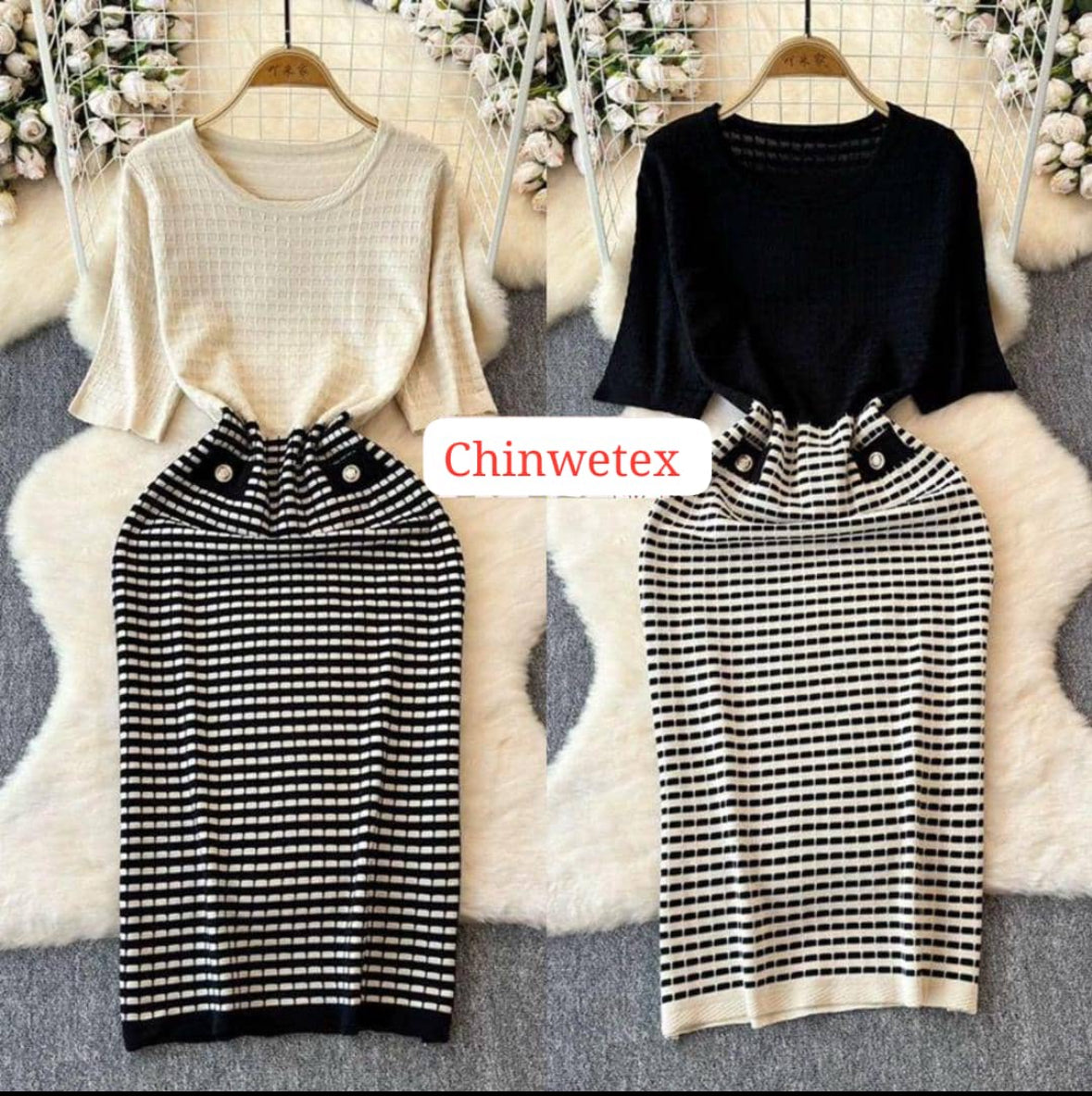 Black and white Gown